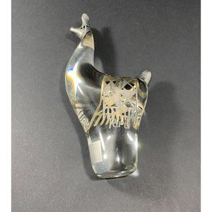 Vintage Seclen Sterling Silver Art Glass Llama Figurine Peru Signed